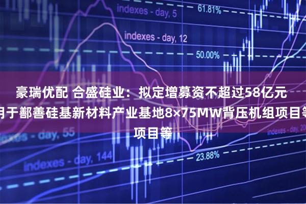 豪瑞优配 合盛硅业：拟定增募资不超过58亿元 用于鄯善硅基新材料产业基地8×75MW背压机组项目等